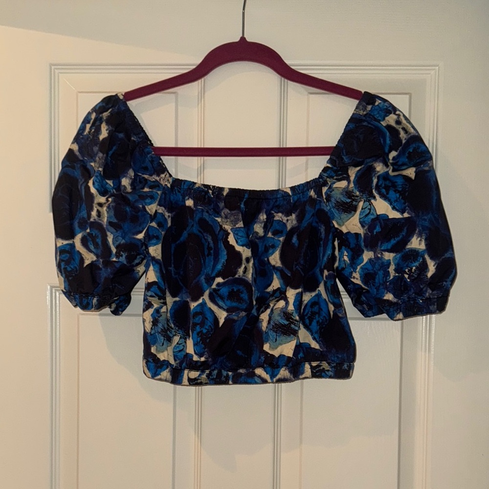 Blue Floral Women's Top